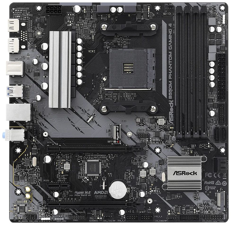 Материнская плата ASRock B550M PHANTOM GAMING 4 AM4 4xDDR4 - купить в ELEMENTX.Trade, цена на Мегамаркет