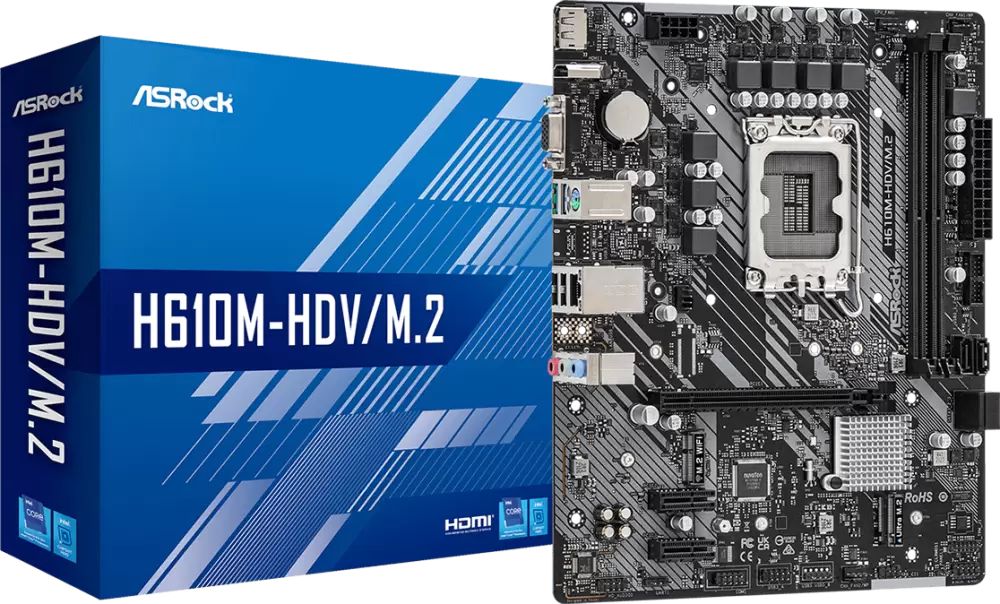 Материнская плата ASRock H610M-HDV/M.2, купить в Москве, цены в интернет-магазинах на Мегамаркет