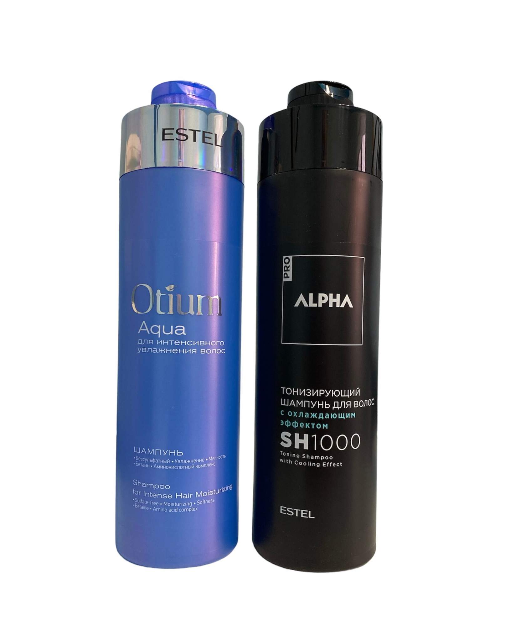 Набор ESTEL Шампунь Otium Aqua для увлажнения волос 1000 мл и Шампунь Alpha Homme 1000 мл - купить в Bar Color, цена на Мегамаркет