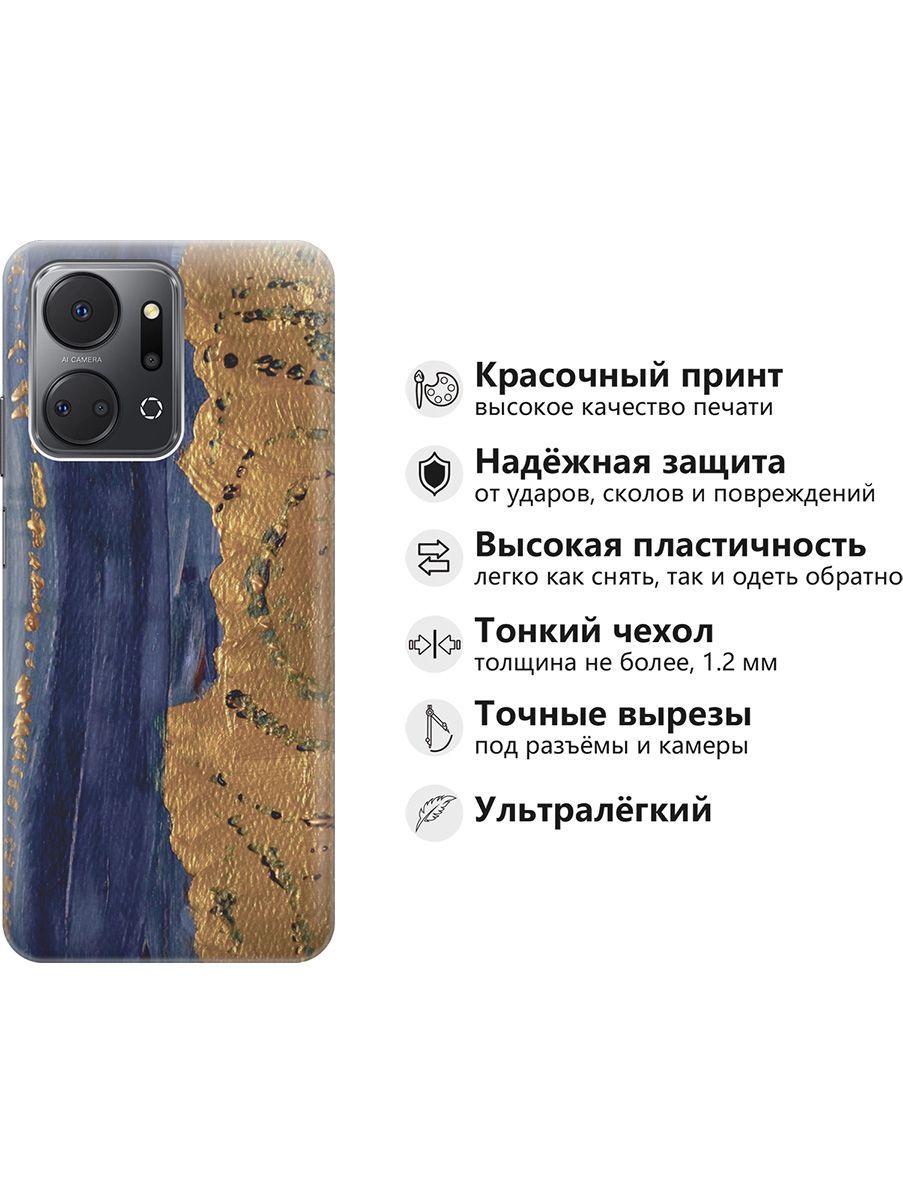 Силиконовый чехол на Honor X7a с принтом 