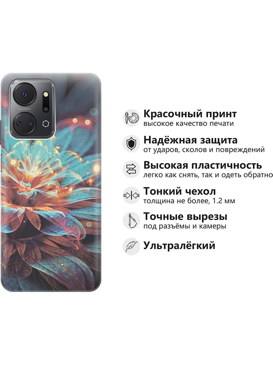 Силиконовый чехол на Honor X7a с принтом 