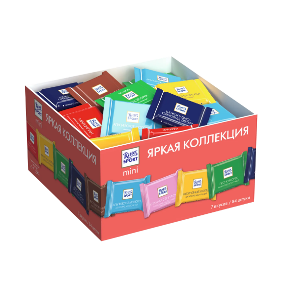 Купить набор мини шоколада Ritter Sport Яркая Коллекция 7 вкусов, 1400 г, цены на Мегамаркет | Артикул: 600006822780