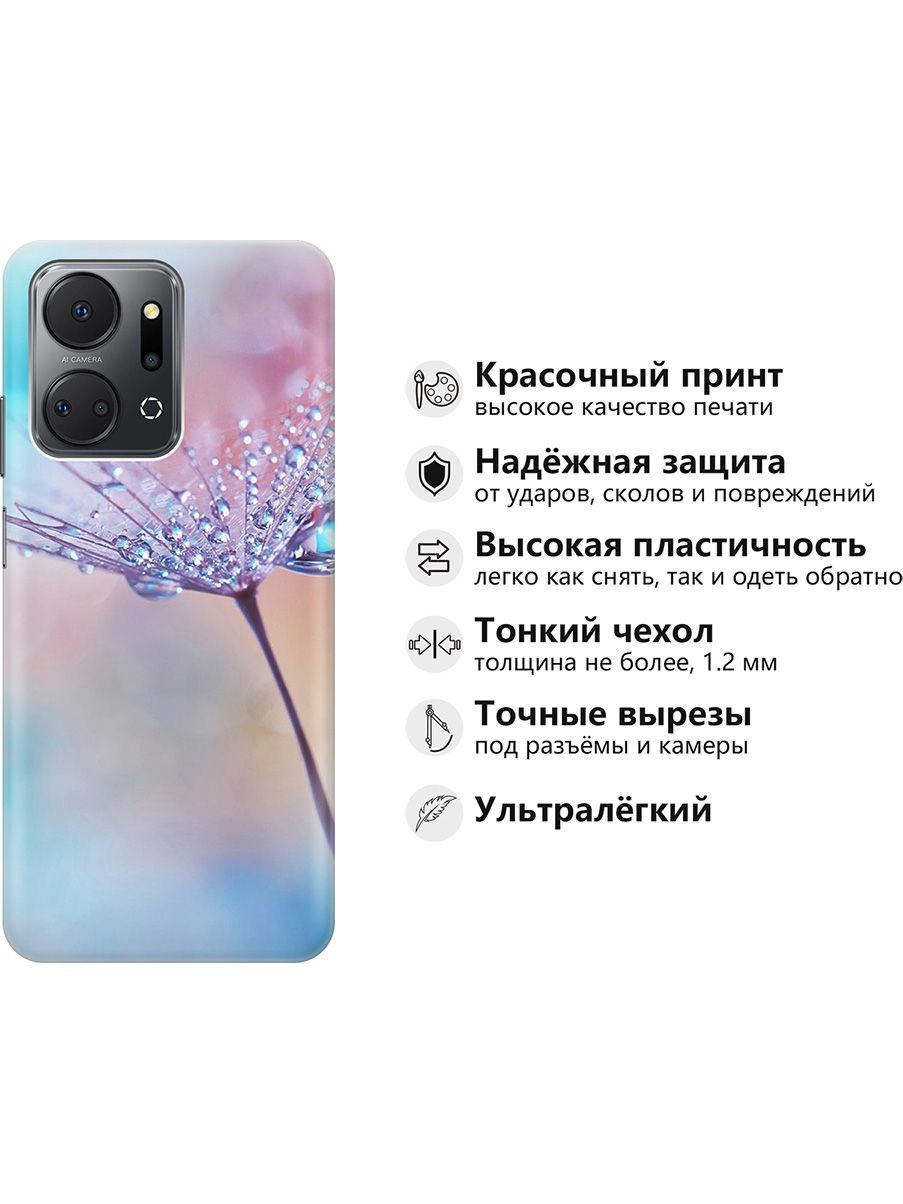 Силиконовый чехол на Honor X7a с эффектом блеска 