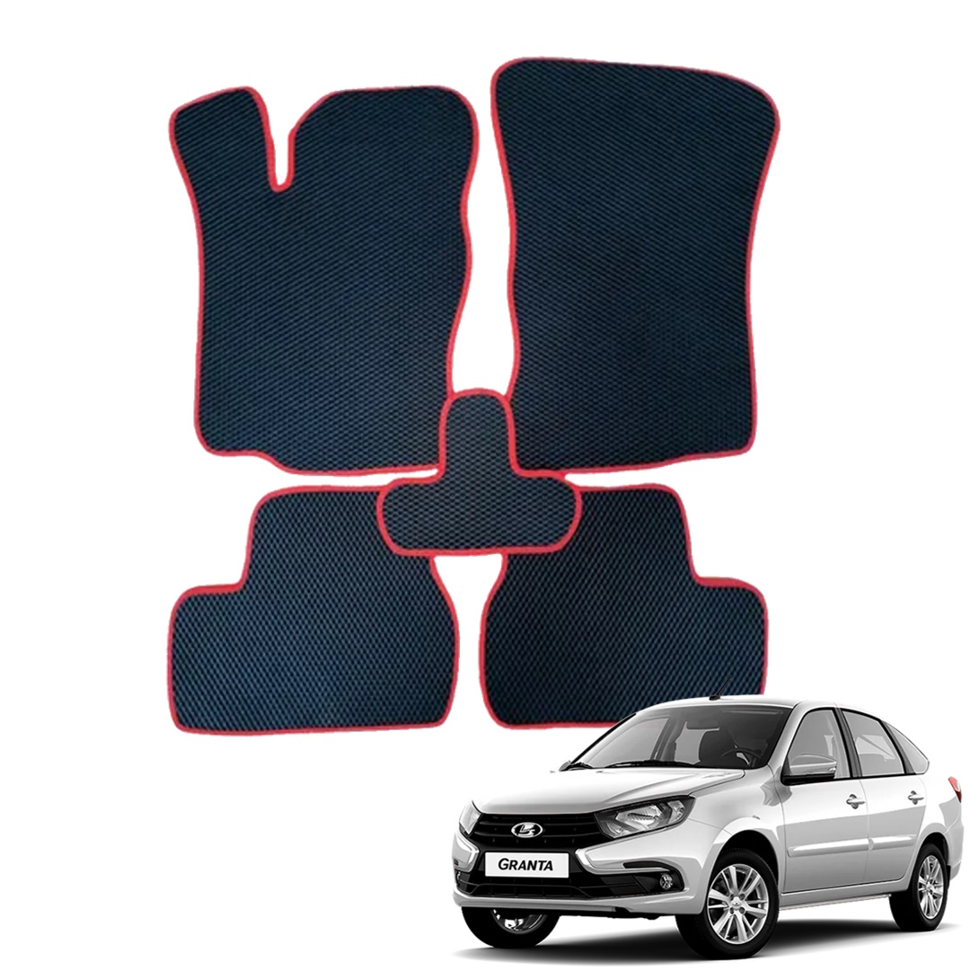 Комплект ковриков ЭВА-ГРАНТА на Lada Granta, красные, коврики из EVA ...