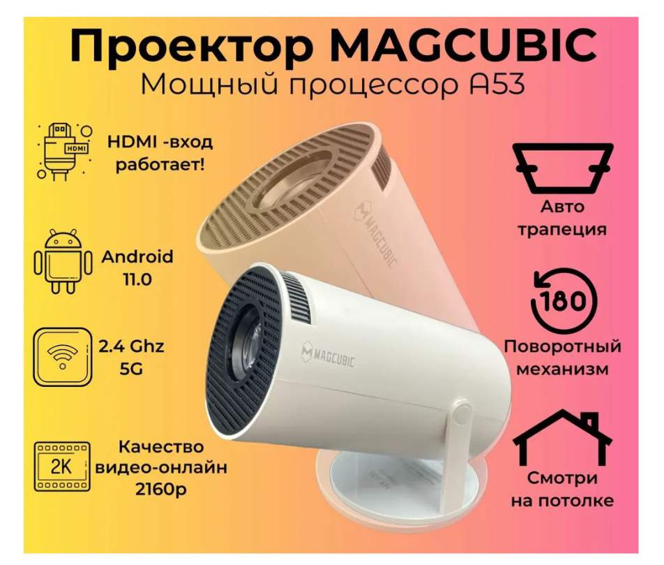Видеопроектор MagCubic HY300 White - купить в Mart-Aprel, цена на