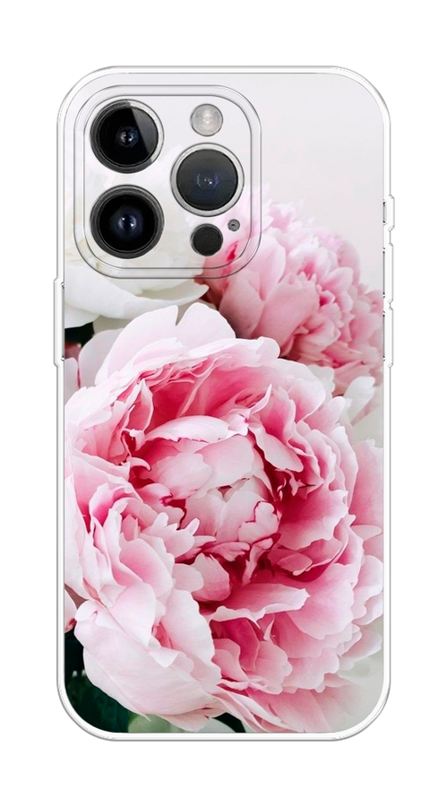 Чехол на Apple iPhone 15 Pro Max "Розовые и белые пионы" - купить в Case Place, цена на Мегамаркет