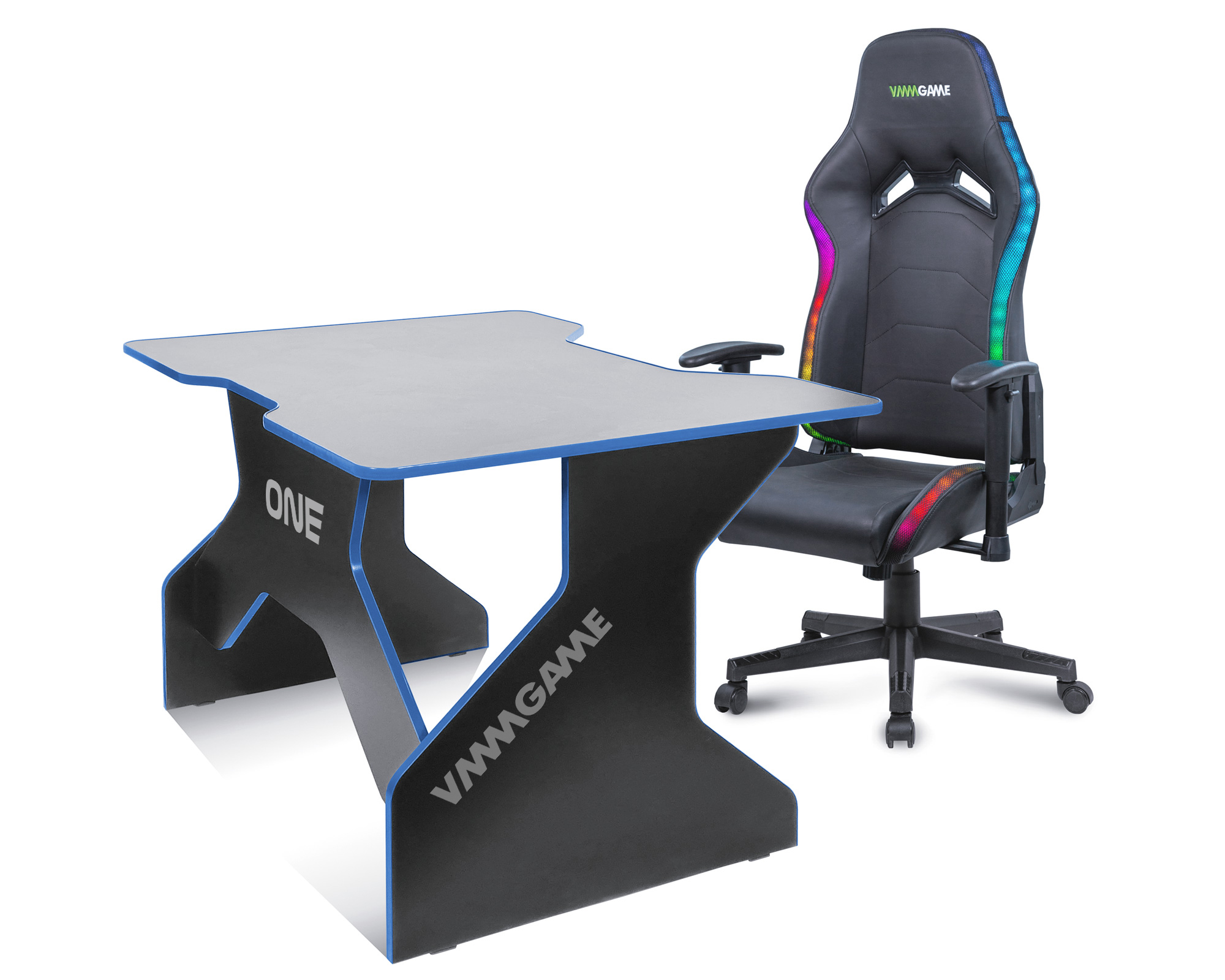 Игровой компьютерный стол VMMGAME One dark 100 blue tl-1-bkbe