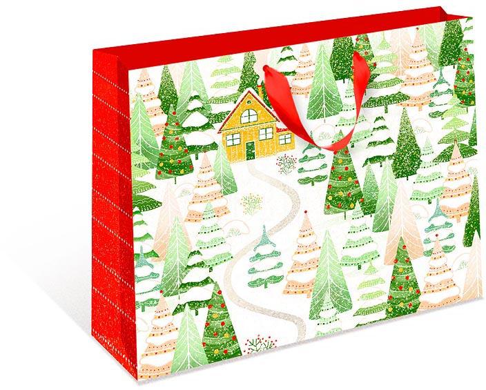 Пакет Арт Дизайн Новый Год подарочный бумажный 32 х 12 х 26 см