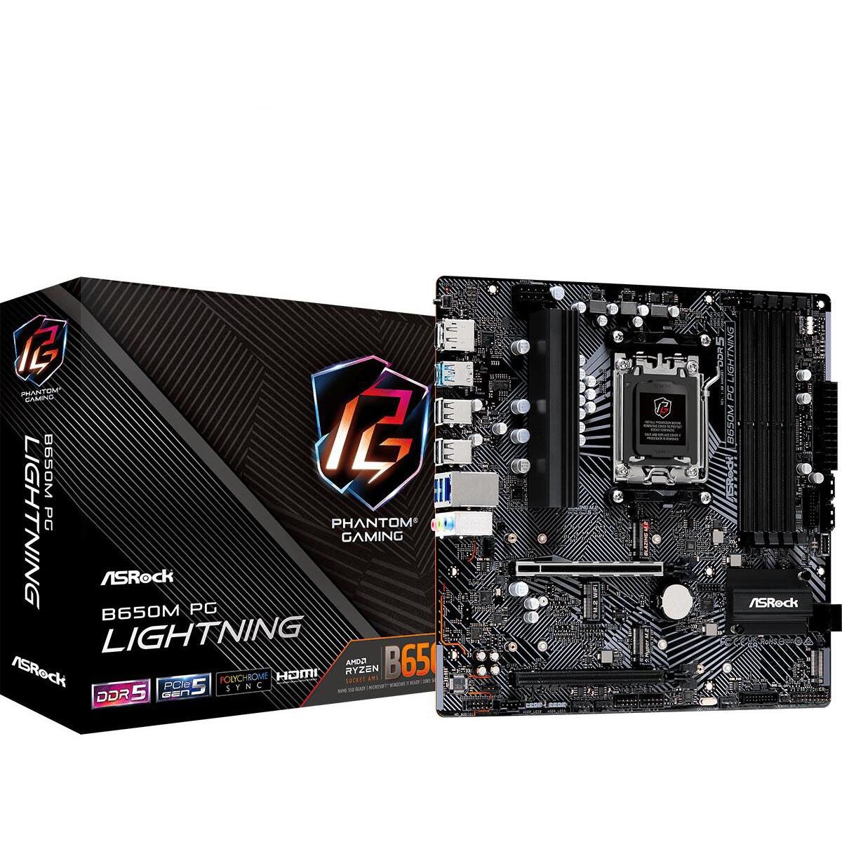 Материнская плата ASRock B650M PG LIGHTNING, купить в Москве, цены в интернет-магазинах на Мегамаркет