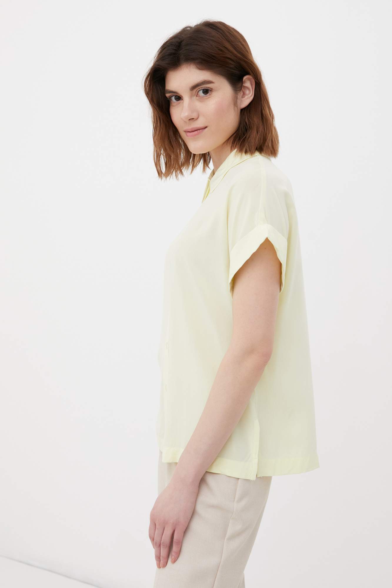 Рубашка женская Finn Flare BAS-10041 желтая XL