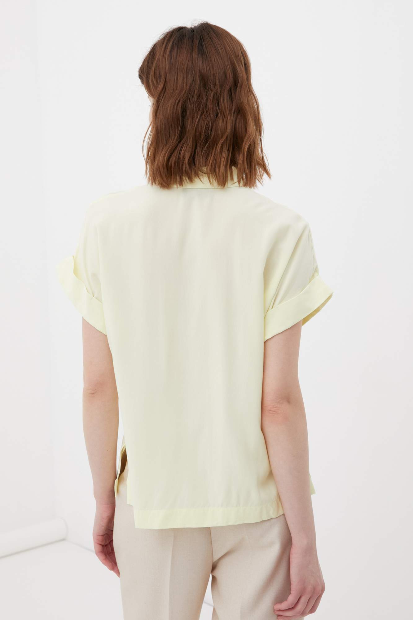 Рубашка женская Finn Flare BAS-10041 желтая XL