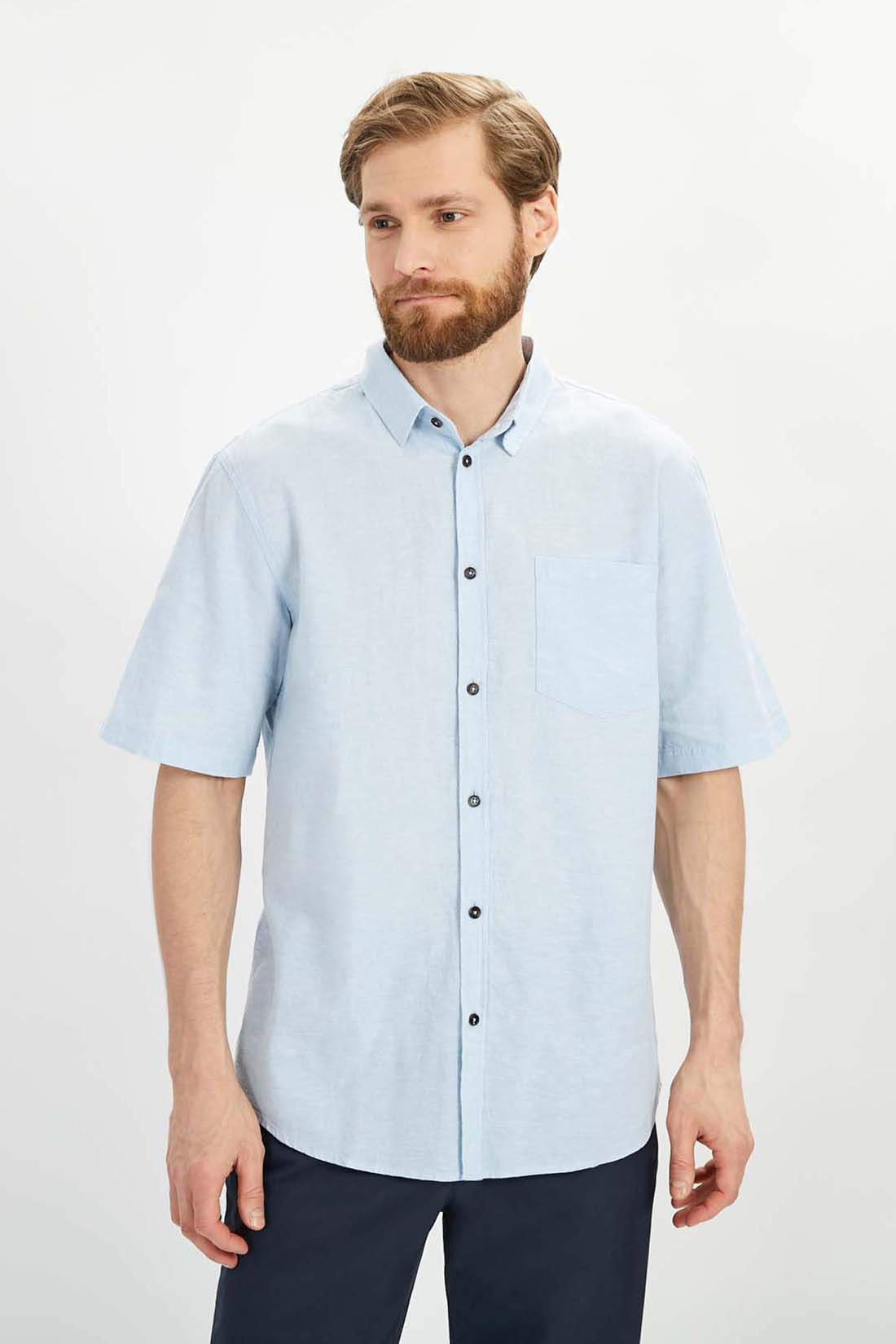 Рубашка мужская Baon B681202 голубая L