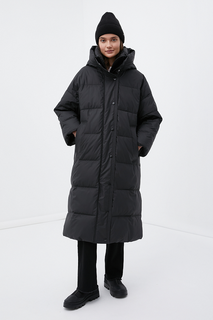Пальто женское Finn Flare FWB110119 черное 2XL