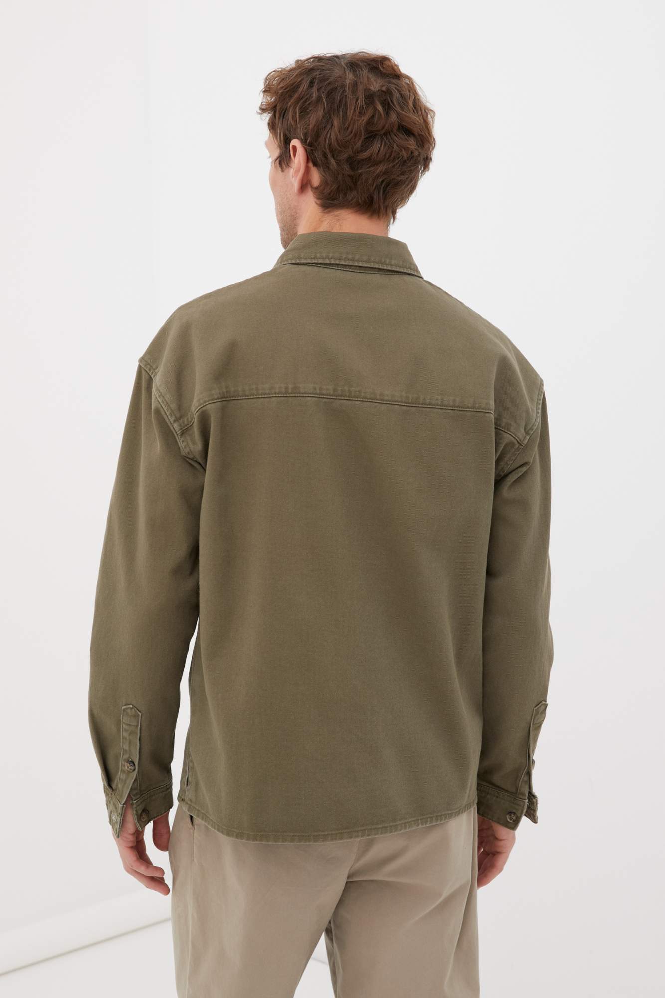 Джинсовая куртка мужская Finn Flare FBC25007 зеленая 3XL