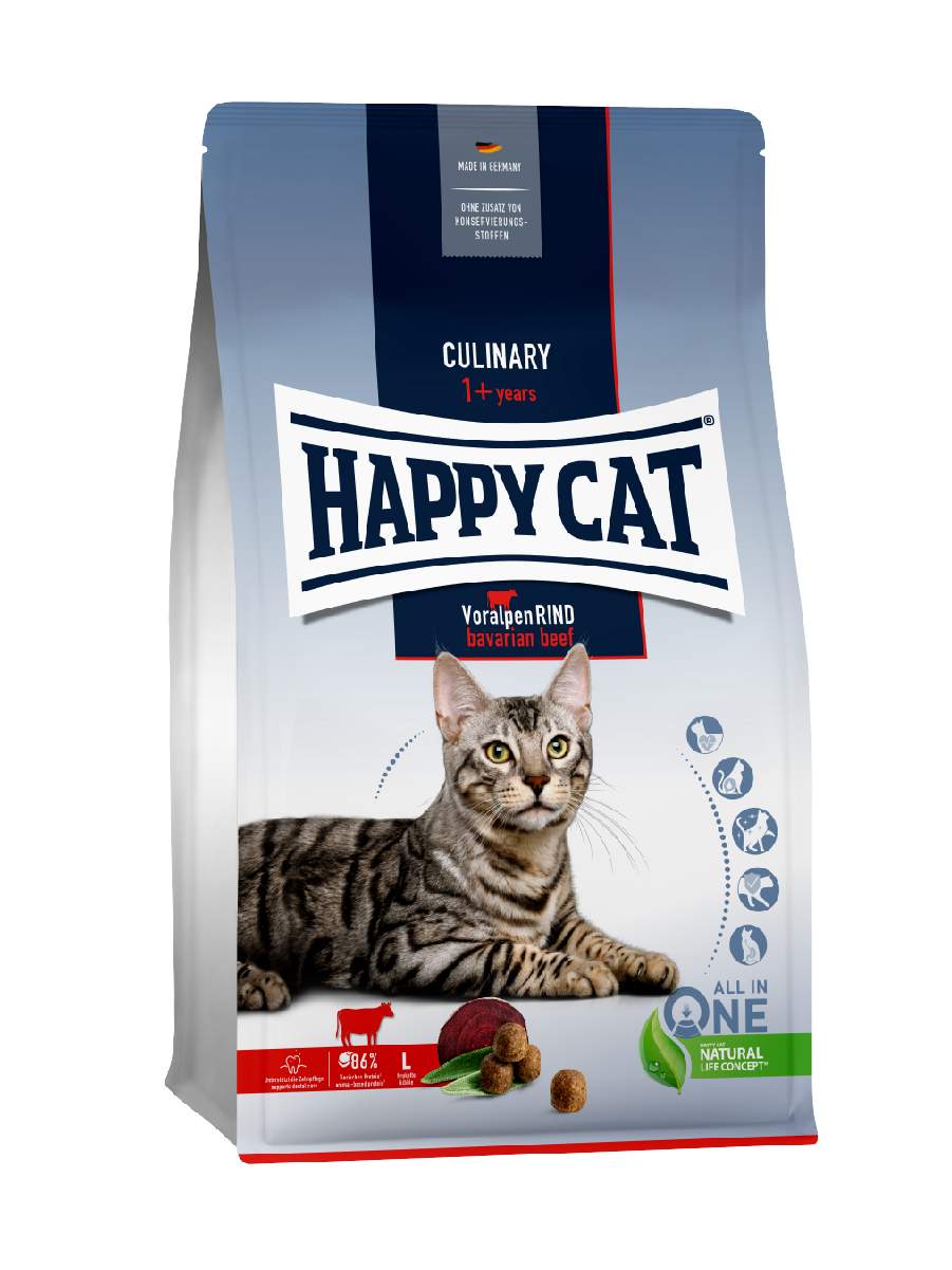 Сухой корм для кошек Happy Cat, Альпийская говядина, 1.3кг