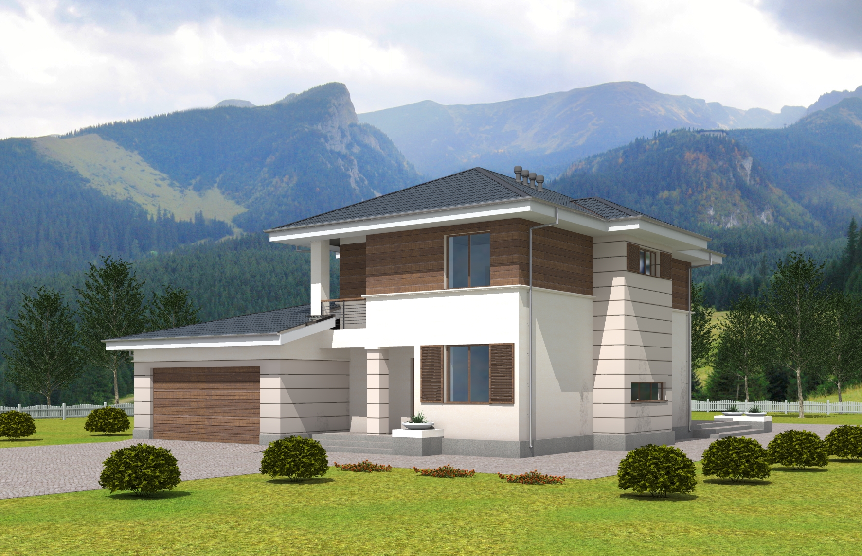 Проект двухэтажного дома Rg5064 с цоколем, газобетон (176 м2, 14м x 15м ...