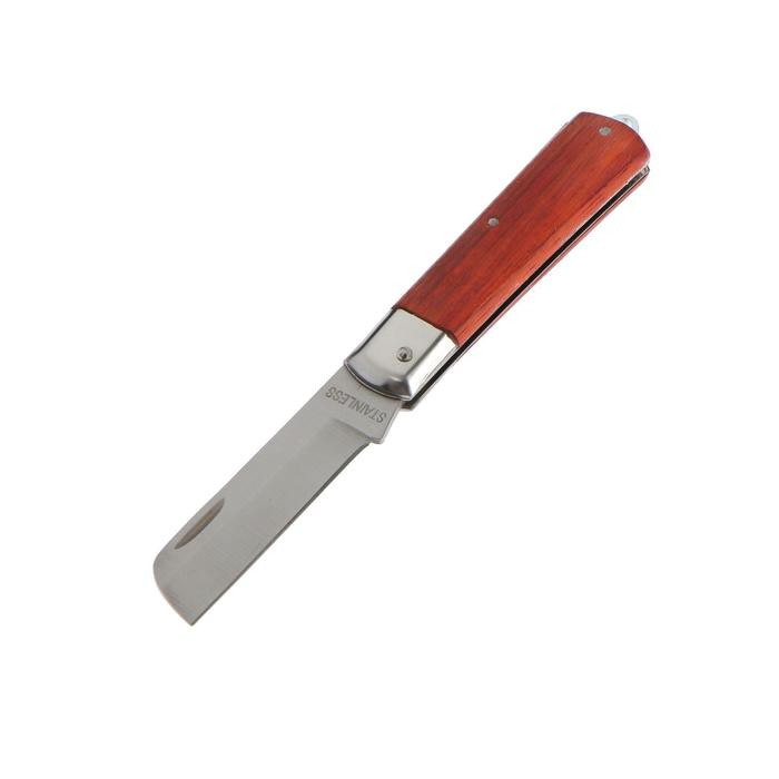 Нож универсальный складной ТУНДРА, деревянная рукоятка, прямое лезвие, нержавеющая сталь - отзывы покупателей на Мегамаркет