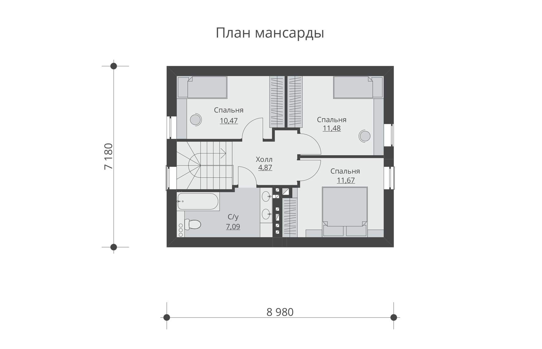 Проекты одноэтажных домов из газобетона до 120 кв м с 2 спальнями