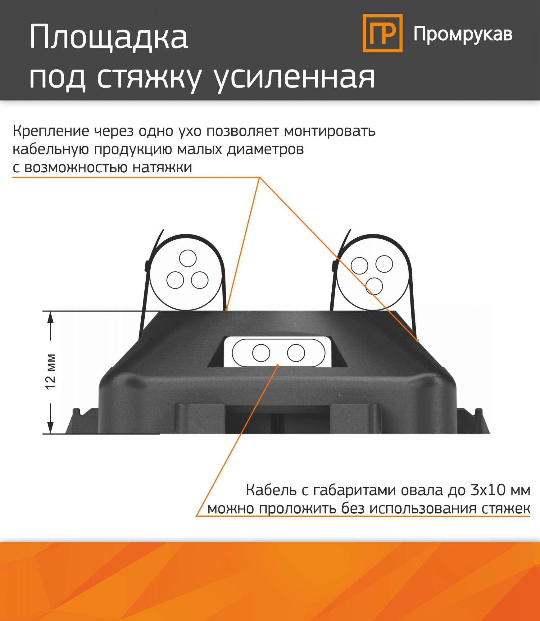 Площадка для прямого монтажа. Площадка Промрукав для прямого монтажа. Держатель кабеля для прямого монтажа Промрукав. Прямой монтаж Промрукав