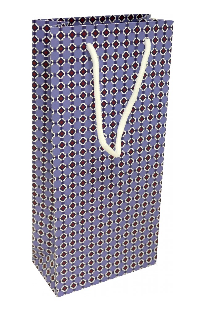 Пакет бумажный подарочный Be Smart, коллекция Men's pattern, синий, 15 х 32 см