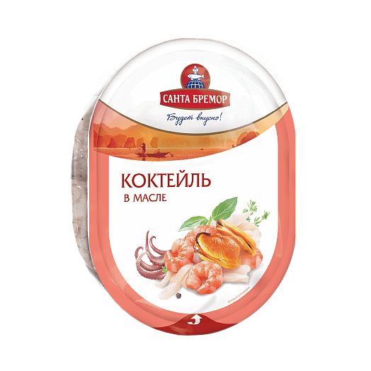 Коктейль из морепродуктов Санта Бремор Морской микс в масле 300 г