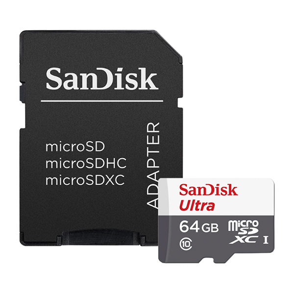 Карта памяти SanDisk Ultra microSDXC Class 10 UHS-I 80MB/s 64GB + Адаптер, купить в Москве, цены в интернет-магазинах на Мегамаркет