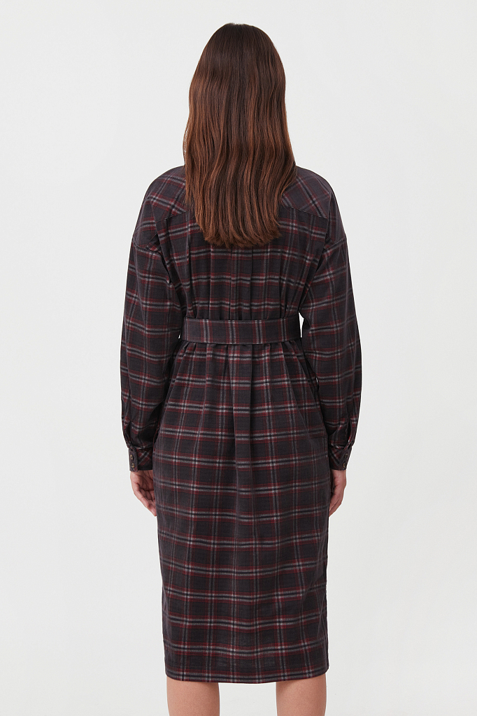 Платье-рубашка женское Finn Flare FAB110116 темно-серый XL
