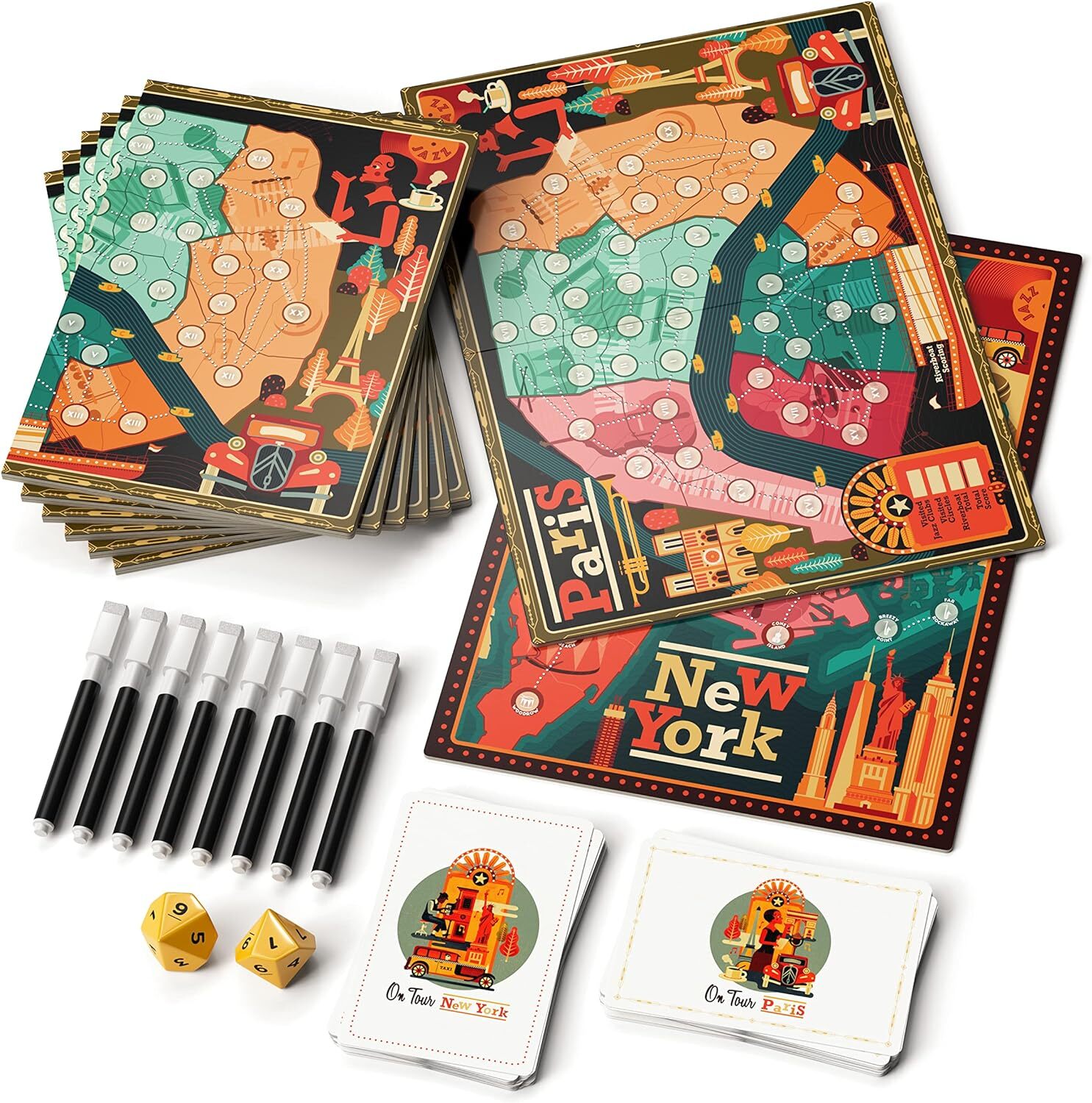 BoardGameTables GME-OTN - купить настольная игра BoardGameTables On Tour  Paris and New York GME-OTN на английском языке, цены в Москве на Мегамаркет