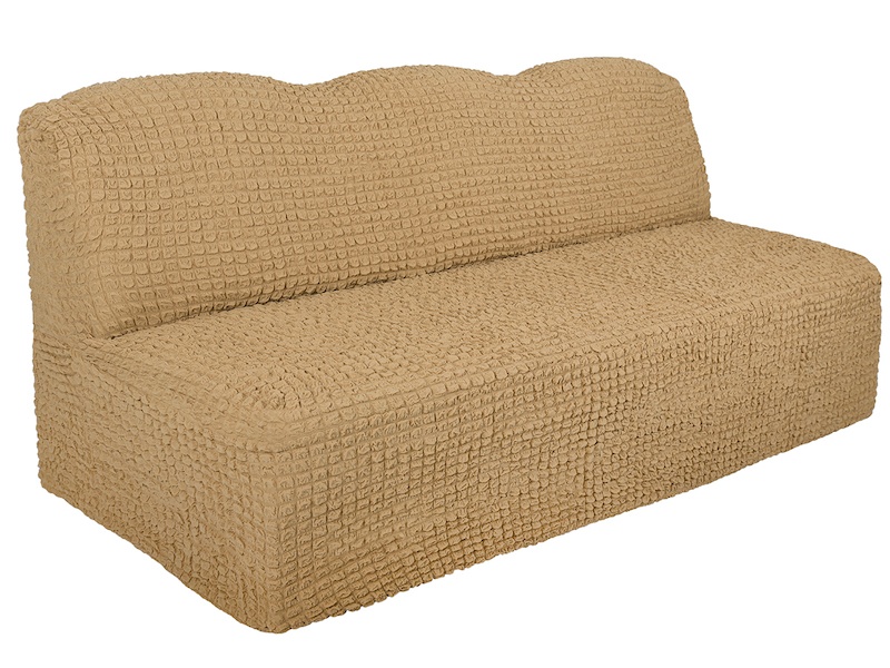 Чехол на трехместный диван без подлокотников и оборки Venera, светло-коричневый