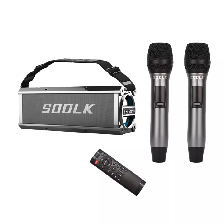 Караоке-система Sodlk X-KING KONG на аккумуляторе с 2 беспроводными микрофонами, купить в Москве, цены в интернет-магазинах на Мегамаркет