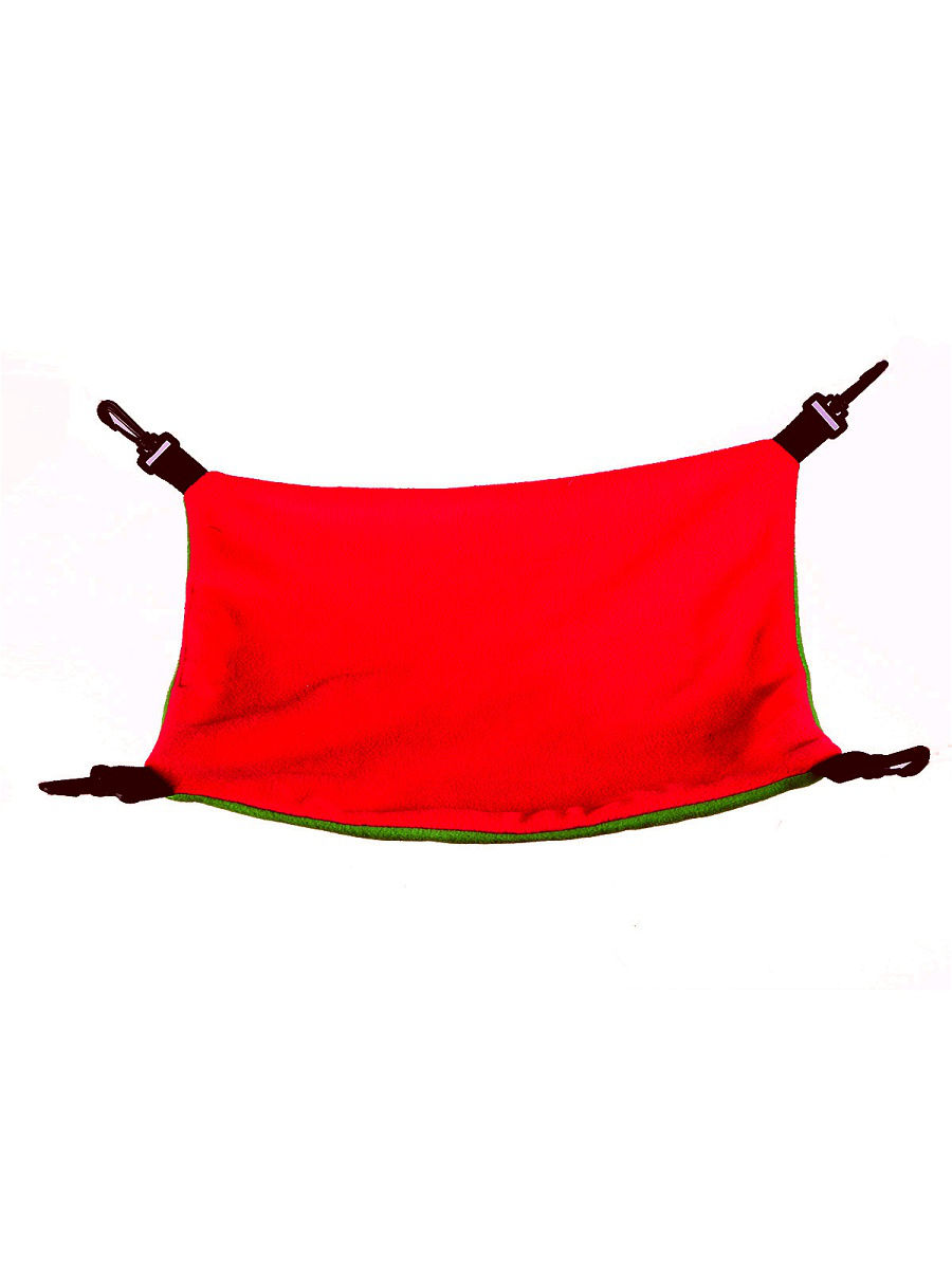 Гамак для грызунов OSSO Fashion флис, красный,зеленый, размер 30 x 35 см
