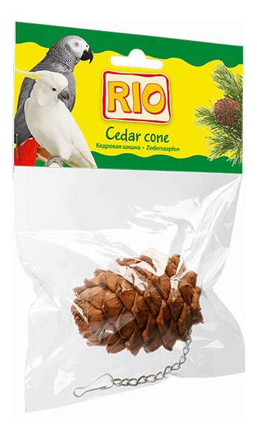 Лакомство-игрушка для птиц RIO кедровая шишка, 1 шт., с креплением