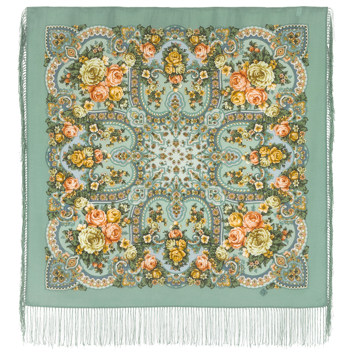 Платок женский Павловопосадский платок 1841 разноцветный - купить в ООО Сола Шарапово (со склада МегаМаркет), цена на Мегамаркет