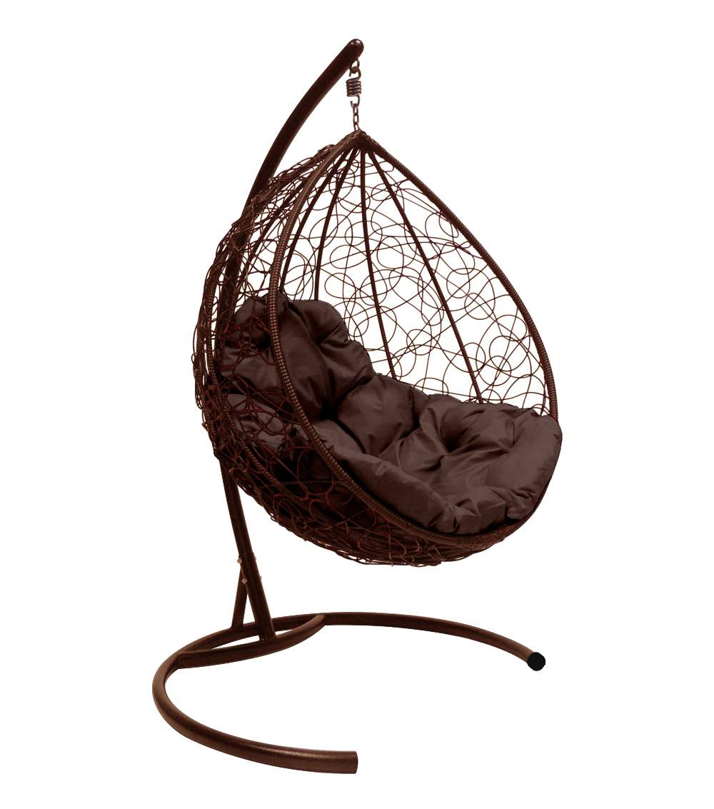 Подвесное кресло коричневый M-Group Капля ротанг 11020205 коричневая подушка