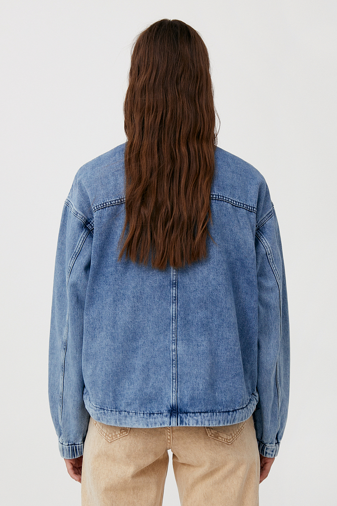 Куртка джинсовая женская Finn Flare FAB15020 синий 2XL