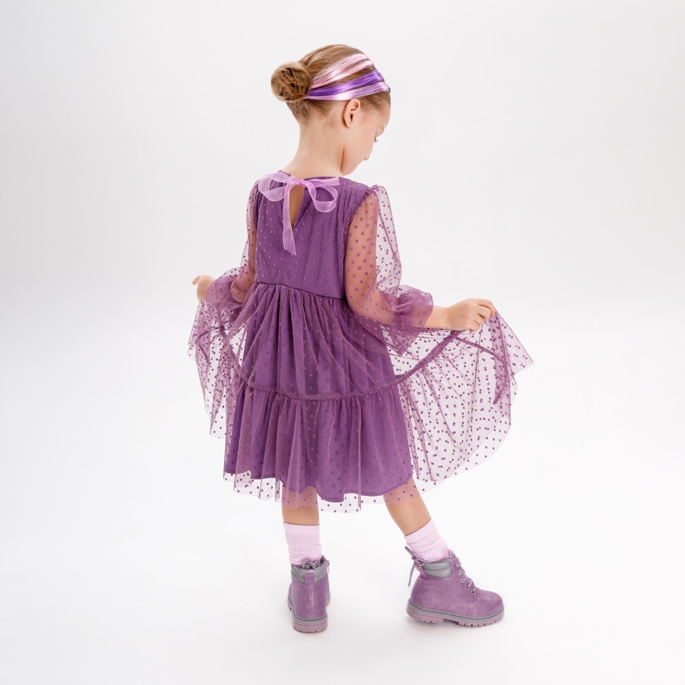Миниатюра Платье детское Amarobaby BABY DOLL, фиолетовый, размер 92 №8