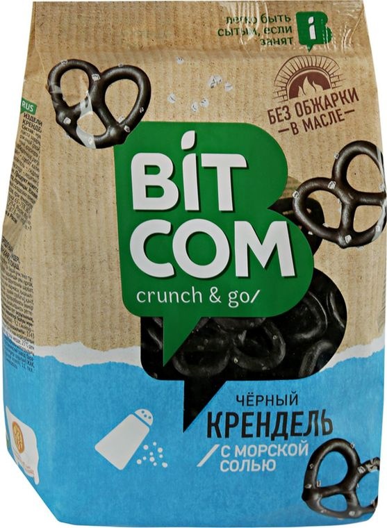 Купить крендель Bit CoM Черные с морской солью 130г, цены на Мегамаркет | Артикул: 100028050695