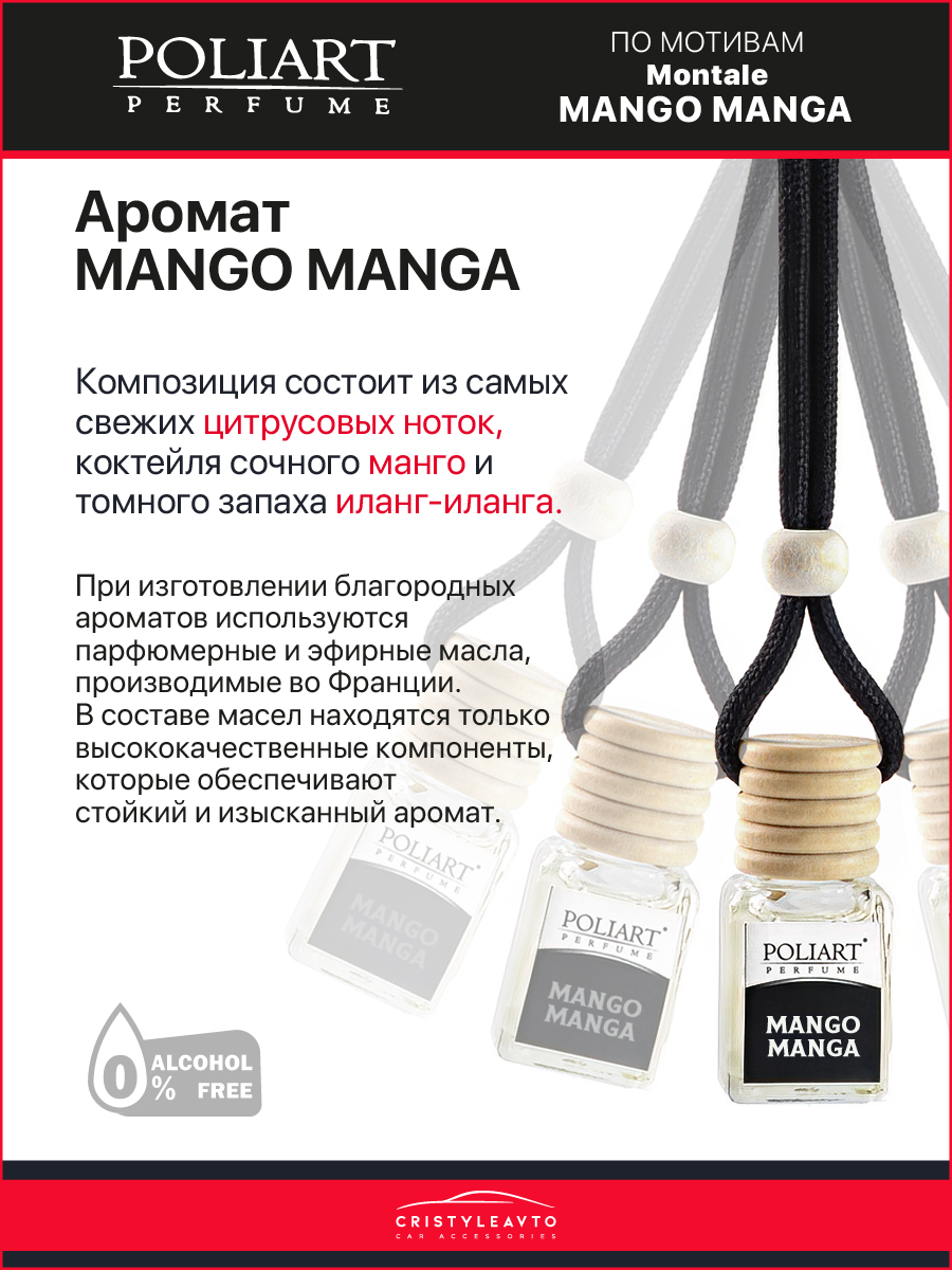 Ароматизатор в машину POLIART Perfume 4676133-281492 Mango Manga – купить в  Москве, цены в интернет-магазинах на Мегамаркет