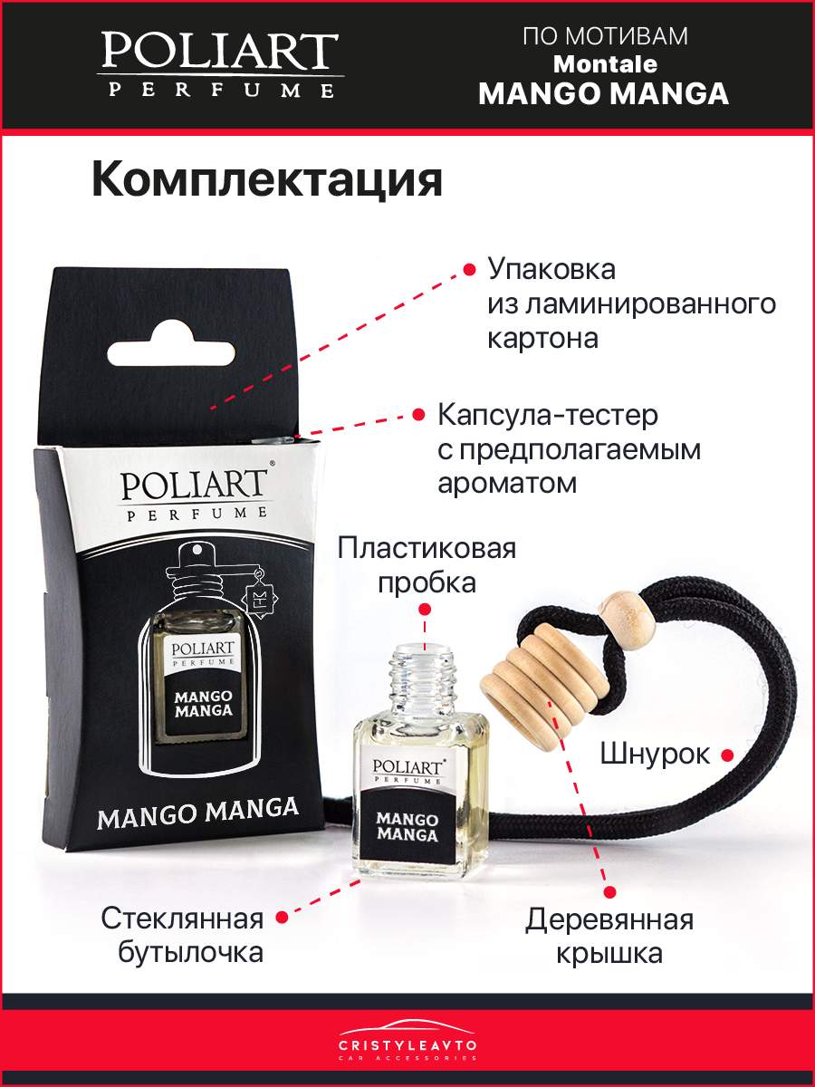 Ароматизатор в машину POLIART Perfume 4676133-281492 Mango Manga – купить в  Москве, цены в интернет-магазинах на Мегамаркет