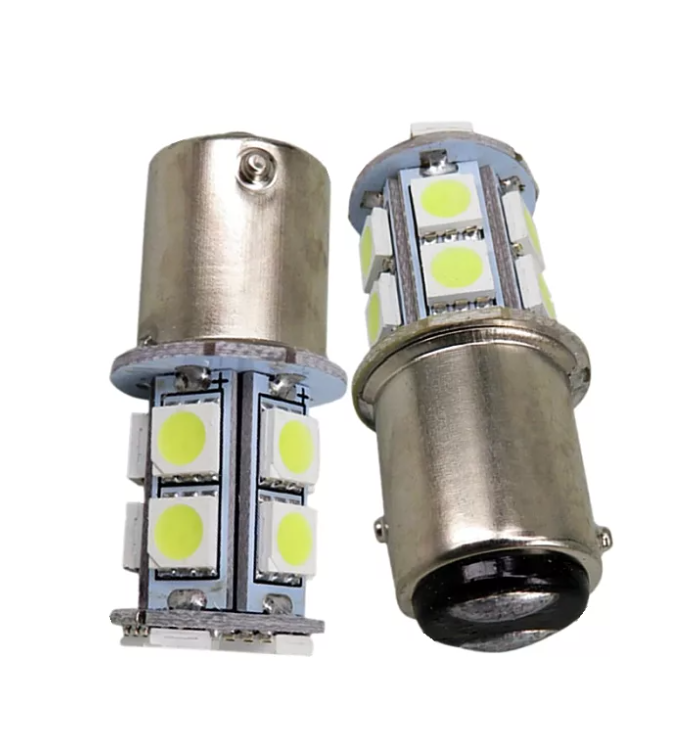 Bay 15. 12t25\5-w\13smd\BL. Лампа светодиодная 12v p21w 21w Маяк. Автолампа светодиодная 1157 - p21/5w - s25 - bay15d - SMD 3528 звезда (2шт.). 12 T25-w 13smd 5050 BL.