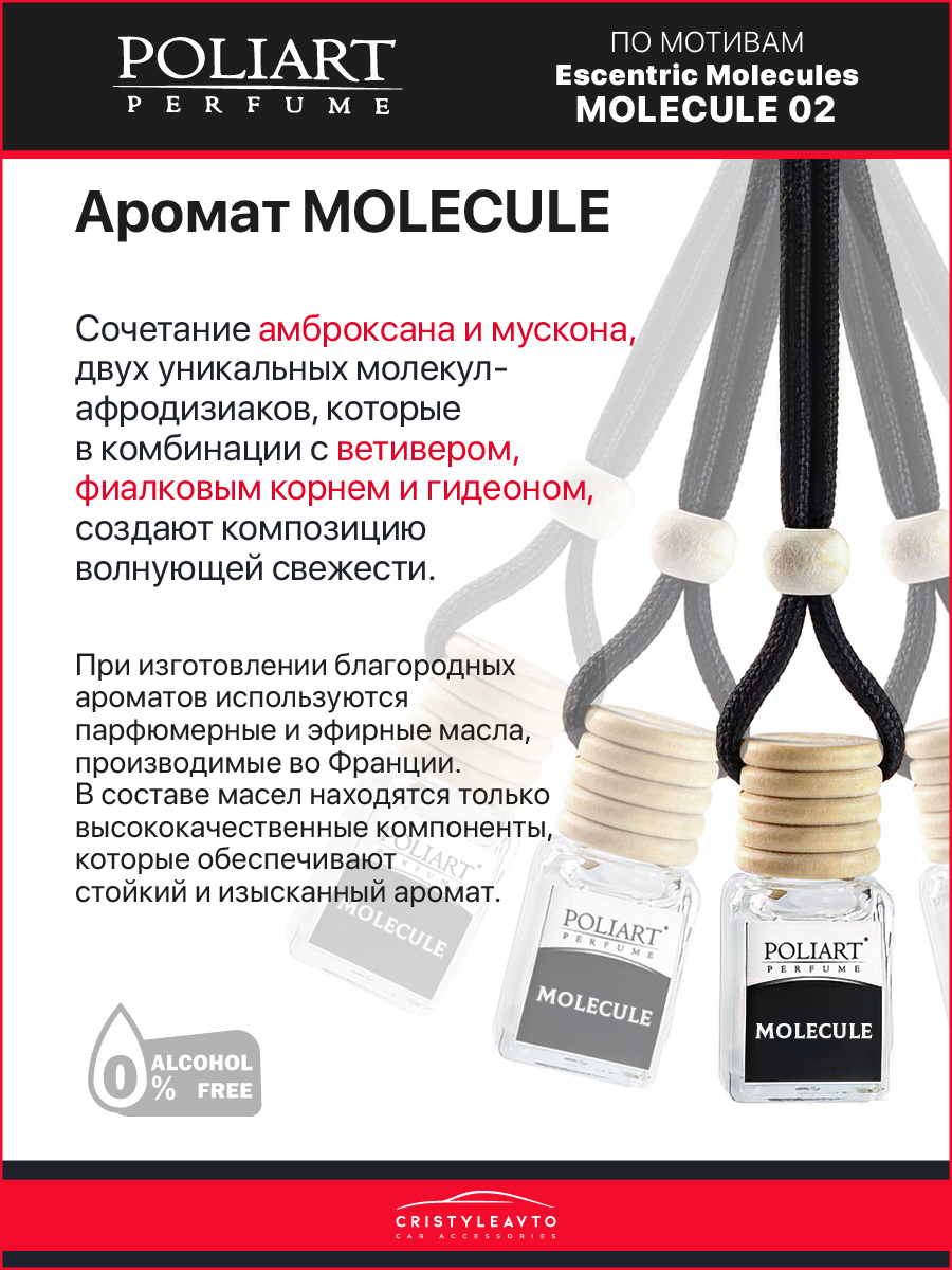 Ароматизатор в машину POLIART Perfume 4624561-491082 Molecule – купить в  Москве, цены в интернет-магазинах на Мегамаркет