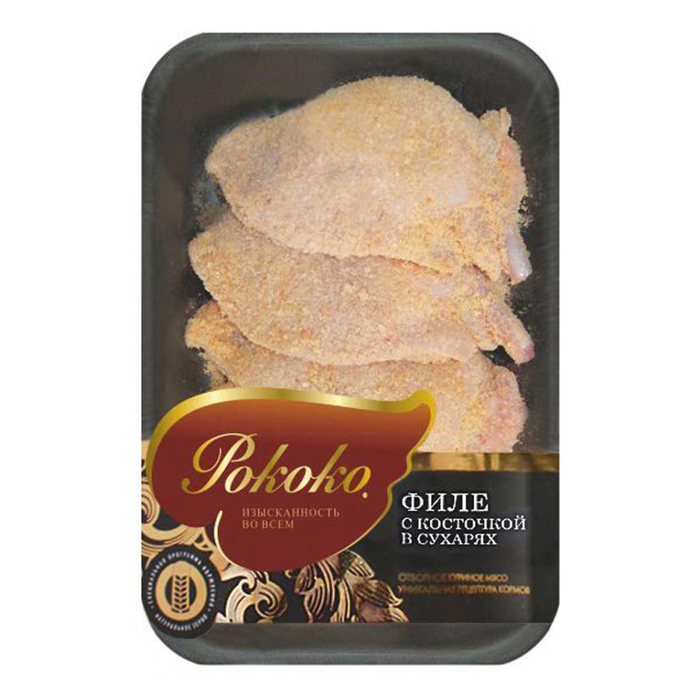 Филе цыпленка-бройлера Рококо с косточкой в сухарях охлажденное 440 г