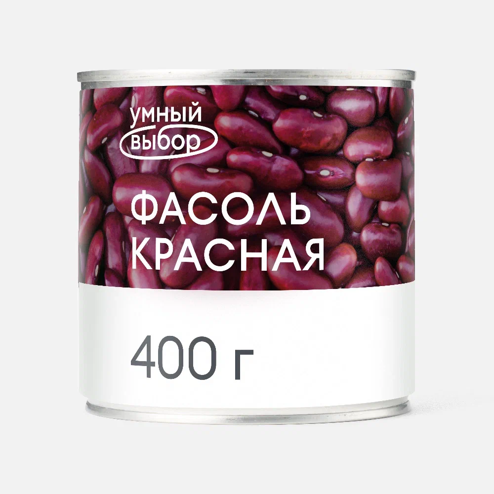 Фасоль Умный выбор красная, натуральная, 400 г - купить в Мегамаркет Москва Пушкино, цена на Мегамаркет