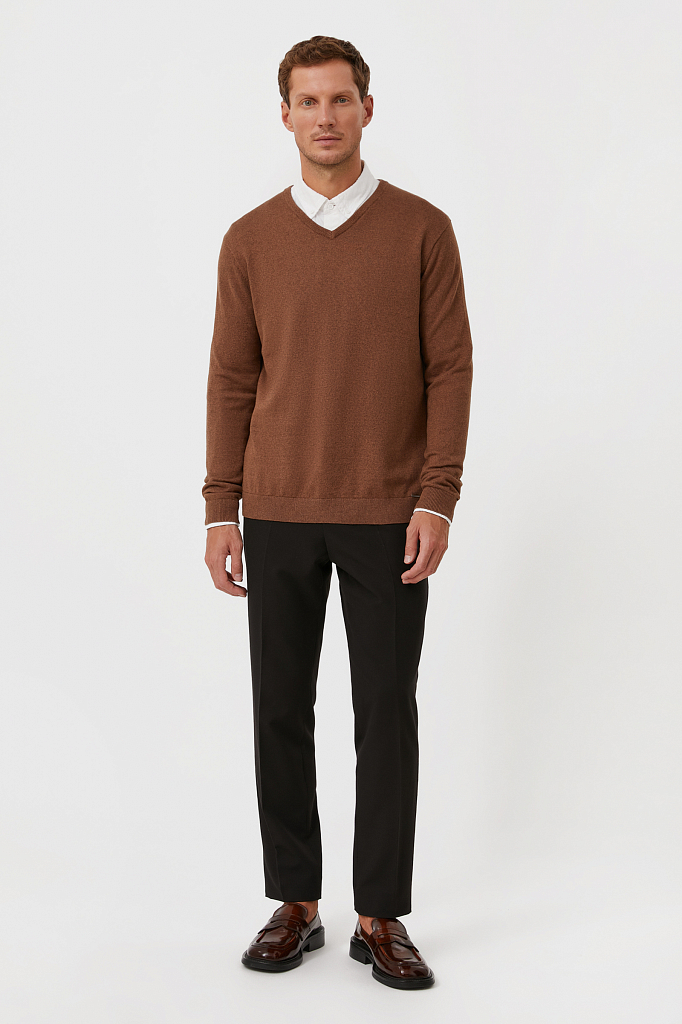 Пуловер мужской BAS-20101 Finn Flare коричневый XL