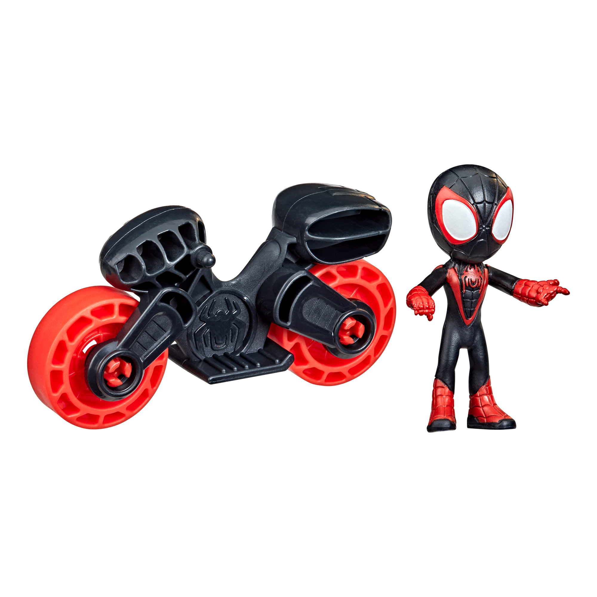 Фигурка Spider-Man Hasbro Miles Morales с мотоциклом Spidey Amazing Friends  F4002 – купить в Москве, цены в интернет-магазинах на Мегамаркет