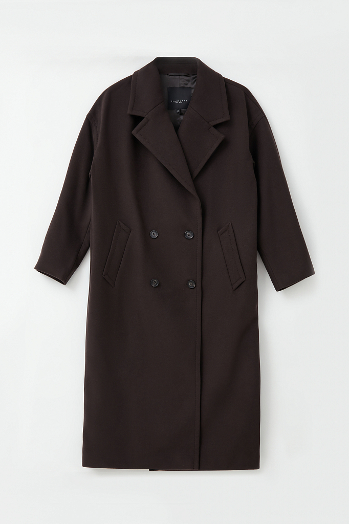 Пальто женское Finn Flare FAB11041 коричневое L