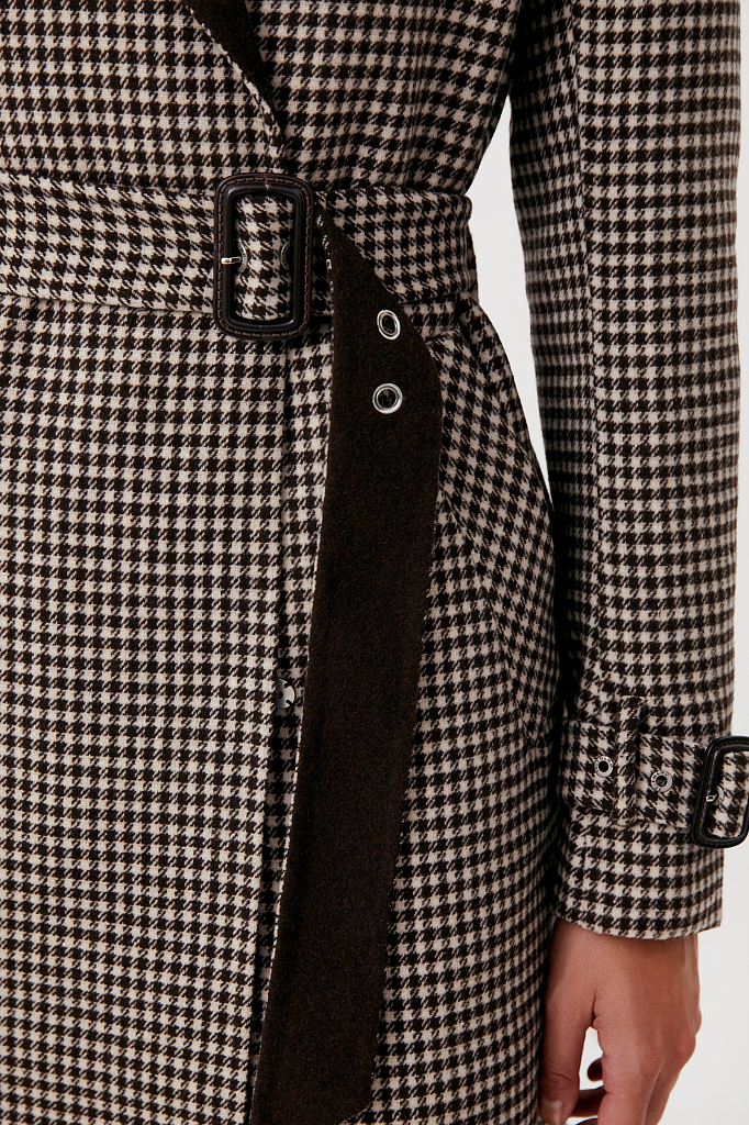 Пальто женское Finn Flare FAB11085 коричневое XL