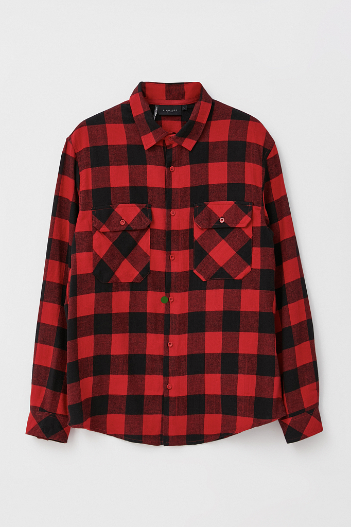 Рубашка мужская Finn Flare FAB21057 красный 3XL
