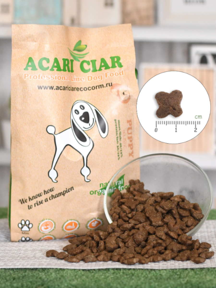 Acari ciar корма купить. Корм для собак Acari Ciar Puppy. Сухой корм для щенков Acari Ciar Puppy Holistic. Acari Ciar гранулы. Акари Киар для щенков Медиум.