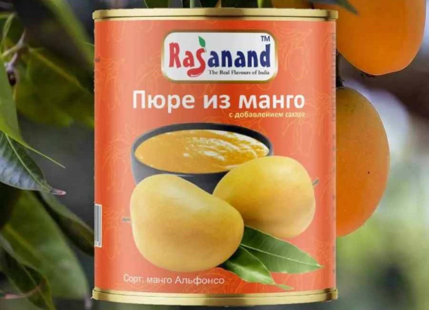 <b>Пюре</b> <b>манго</b> Rasanand с добавлением сахара Alphonso <b>Mango</b> Pulp, 850 г № 2.